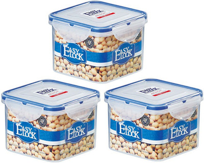

Easy Lock Stackable 100% Airtight & Leakproof, Reusable, Set of 3, BPA Free, FDA Approved - 700 ml Polypropylene Grocery Container(Pack of 3, Clear, Blue), Blue;clear