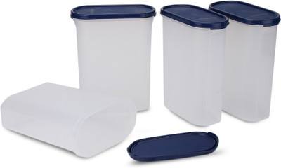 Signoraware Modular container Oval - 2300 ml Plastic Grocery Container(Pack of 4, Blue)