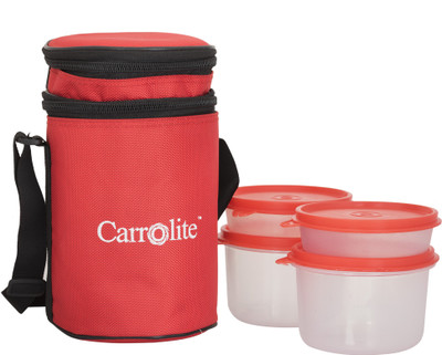 

Carrolite Elegant Lunchbox - 900 ml Plastic Grocery Container(Red)