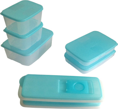 

Tupperware - 650 ml, 700 ml, 1500 ml Plastic Grocery Container(Pack of 7, Blue)