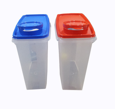 

Tupperware - 2500 ml Plastic Grocery Container(Pack of 2, Red, Blue), Blue;red