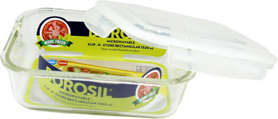 BOROSIL Microwavable Klip - N - Store - 1520 ml Glass Grocery Container(Clear)