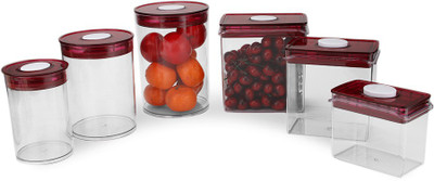 

Chrome - 1000 ml, 2000 ml, 3000 ml Plastic Food Storage(Pack of 6, Purple)