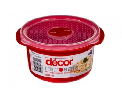 

Decor Microsafe Round 500 ml - 500 ml Plastic Grocery Container(Red)