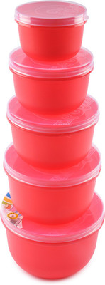 

SONAL Store Fresh - 2100 ml, 1350 ml, 900 ml, 600 ml, 350 ml PP (Polypropylene) Grocery Container(Pack of 5, Red)