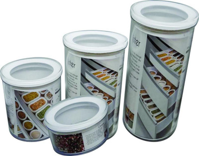 

LoveHome - 1350 ml Plastic Grocery Container(Pack of 4, Clear)