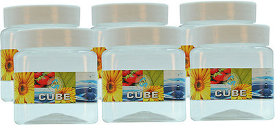 GPET Cube Pet Container - Set of 6 - 250 ml Plastic Grocery Container(Pack of 6, White) GPET Cube Pet Container - Set of 6 - 250 ml Plastic Grocery Container(Pack of 6, White)
