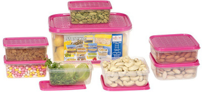 

Ruchi Houseware - 3600 ml Plastic Grocery Container(Pack of 8, Multicolor)