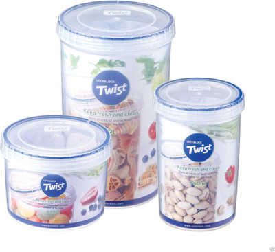 5% OFF on LOCK & LOCK LLS143 + LLS131 + LLS 123 - 1900 ml, 700 ml, 600 ml Plastic Grocery Container(Pack of 3, Clear)