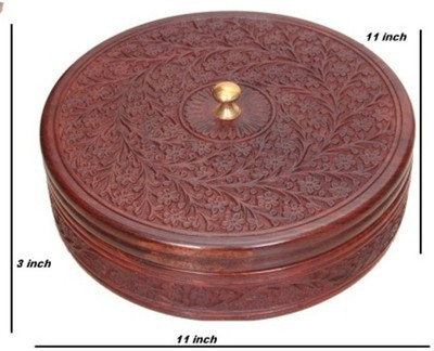 

Crafts World - 600 ml Wood Grocery Container(Brown)