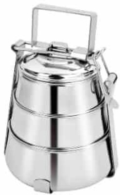 

Ratna Exclusive Pyramid Tiffin 3 - 150 ml Steel Grocery Container(Silver)