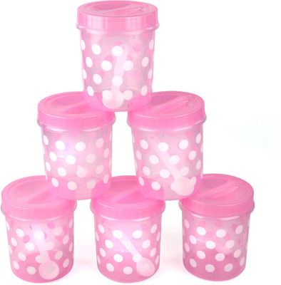 

Joyo Spacio Container - 1500 ml Plastic Grocery Container(Pack of 6, Pink, White)