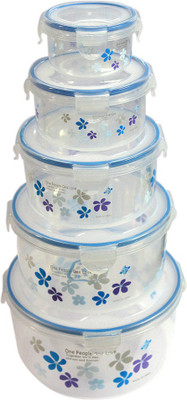 

Velgo - 111 ml, 273 ml, 1352 ml, 1072 ml, 1526 ml Plastic Grocery Container(Pack of 5, Blue)