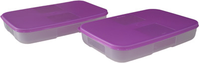 

Tupperware - 650 ml Plastic Grocery Container(Pack of 2, Purple)