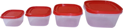 

Kitach - 2300 ml Plastic Grocery Container(Pack of 4, Red)