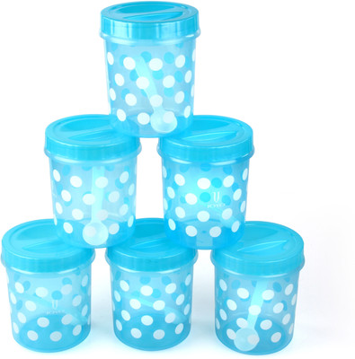 

Joyo Spacio Container - 1500 ml Plastic Grocery Container(Pack of 6, Blue, White)