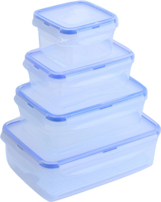 

Homeish Lock & Seal Container Set of 4 (300ml, 400ml, 800ml, 1400ml) - 300 ml, 400 ml, 800 ml, 1400 ml Polypropylene Grocery Container(Pack of 4, Blue)