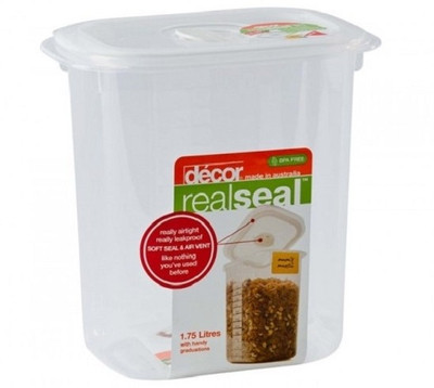 

Decor Realseal Tall Oblong 1.75 L - 1750 ml Plastic Grocery Container(Clear)