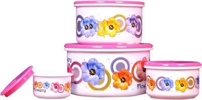

Home Creations - 300 ml, 600 ml, 750 ml, 1600 ml Polypropylene Grocery Container(Pack of 4, Pink)