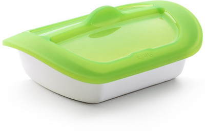 

Lekue - 1500 ml Ceramic Grocery Container(White, Green), Green;white