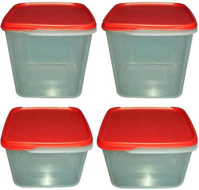 

Tupperware - 5.4 L, 2.5 L Plastic Tea Coffee & Sugar Container(Pack of 4, Red, White)
