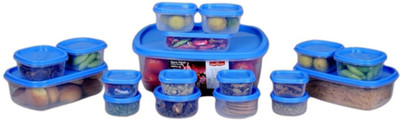 

Princeware - 4600 ml, 1150 ml, 1150 ml, 225 ml, 225 ml, 225 ml, 225 ml, 225 ml, 225 ml, 100 ml, 100 ml, 100 ml, 100 ml, 275 ml, 225 ml, 225 ml, 100 ml, 100 ml Plastic Grocery Container(Pack of 18, Blue)