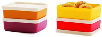 

Tupperware Mini Square Away box, Pack of 4 - 140 ml PP (Polypropylene) Grocery Container(Pack of 4, Multicolor)