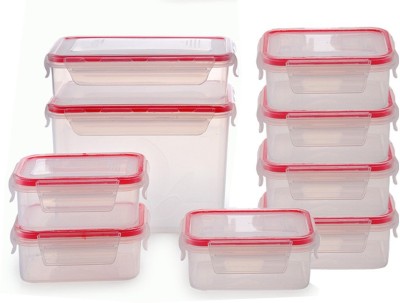 Incrizma Polypropylene Grocery Container  - 800 ml, 2400 ml, 400 ml(Pack of 9, Clear)