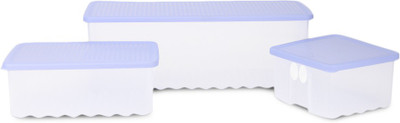 

Tupperware FRIDGE SMART SET - 7500 ml Plastic Grocery Container(Pack of 3, White, Blue), Blue;white
