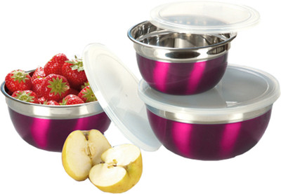 

Ideale Kitchen - Preparation and Store - 1000 ml, 1500 ml, 600 ml Steel Food Storage(Pack of 3, Purple)