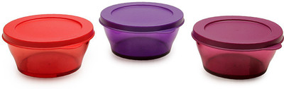 

Tupperware Clear Bowl - 290 ml Plastic Grocery Container(Pack of 3, Multicolor)