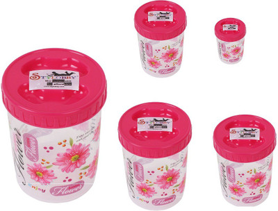 

Stylobby - 2000 ml, 1200 ml, 1100 ml, 500 ml, 250 ml Polypropylene Grocery Container(Pack of 5, Red)