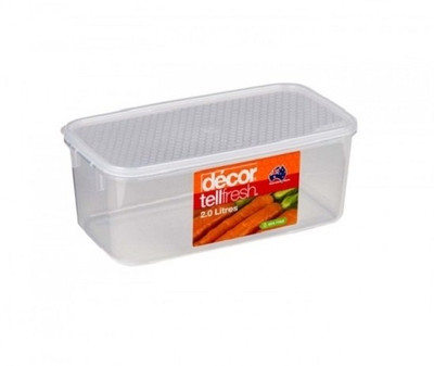 

Decor Tellfresh Oblong 2.0 L - 2000 ml Plastic Grocery Container(Clear)