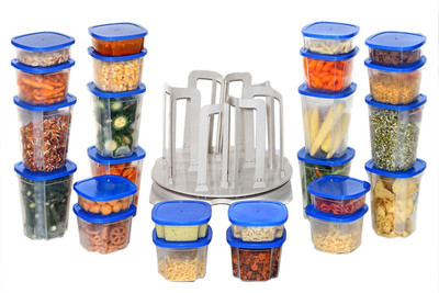 

IBS 49 PCs Multi Storage Air Tight Container Set Spin N Store - 10 ml Plastic Grocery Container, Spice Container(Pack of 49, Clear)