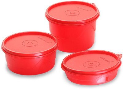 

Cello - 225 ml, 375 ml, 550 ml Plastic Grocery Container(Pack of 3, Red)