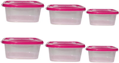 

velgo - 780 ml Plastic Grocery Container(Pack of 6, Pink)