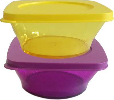 

Tupperware - 620 ml Plastic Grocery Container(Pack of 2, Purple, Yellow)