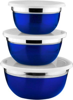 

birdy 3pcs Storage set - 3100 ml Steel Grocery Container(Pack of 3, Blue)