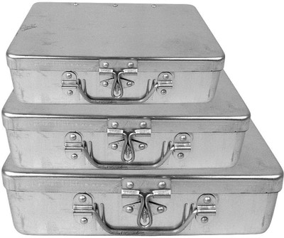 

Neat - 2 L Aluminium Grocery Container(Pack of 3, Silver)
