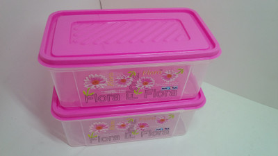 

Nayasa - 2000 ml Plastic Grocery Container(Pack of 2, Pink)