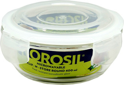 BOROSIL Microwavable Klip - N - Store - 400 ml Glass Grocery Container(Clear)