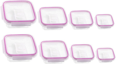 

Velgo - 100 ml, 300 ml, 500 ml, 800 ml Plastic Grocery Container(Pack of 8, Pink)