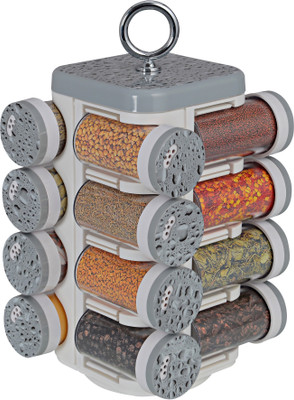 

Disha Kitchen Mate 16 Jar (Grey Droplets) - 100 ml Plastic Spice Container(Pack of 16, Grey)