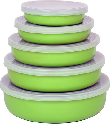 

birdy 5pcs Storage set - 2350 ml Steel Grocery Container(Pack of 5, Green)