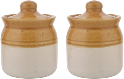 

The Ethnic Story - 50 ml Ceramic Spice Container(Pack of 2, Brown)