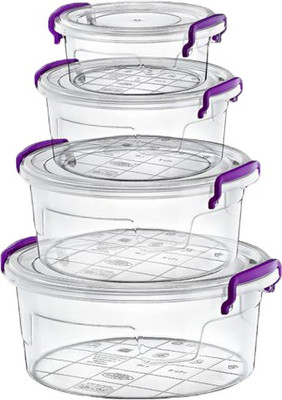 

Hobby Life 02 1150 - 4 L Plastic Grocery Container(Pack of 4, Multicolor)