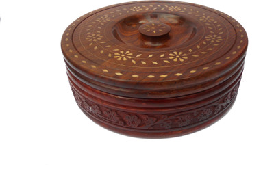 

Handicraft SHEESHAM MADE ATTRACTIVE DESIGN CHAPATI BOX - 1500 ml Wood Grocery Container(Brown)