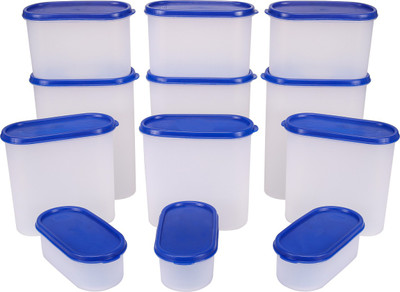 

Mahaware Space Saver Container - 18000 ml Plastic Grocery Container(Pack of 12, Blue, White)