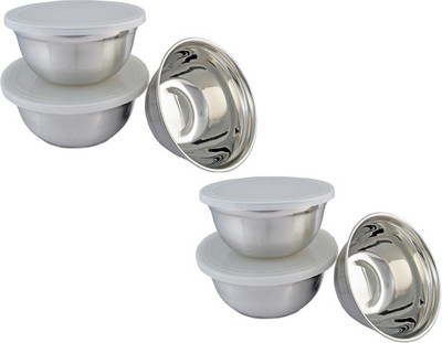 

Home Creations - 400 ml, 600 ml, 950 ml Steel Grocery Container(Pack of 6, Silver)