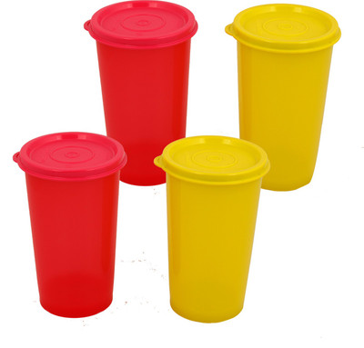 

Tupperware - 300 ml Plastic Grocery Container(Pack of 4, Multicolor)